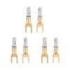 Serounder 6PcsPack 24K Gold Plated 4mm Banana U Fork Y Spade Speaker Plug Wire Connector Solder view 1