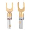 Serounder 6PcsPack 24K Gold Plated 4mm Banana U Fork Y Spade Speaker Plug Wire Connector Solder view 2