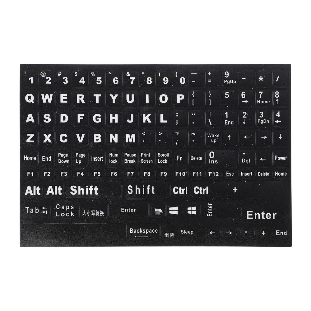 UKCOCO 1sheet English Keyboard Sticker Labels Easy to Apply Replacement for Desktop and Laptop Keyboards for Language Conversion and Key Restoration