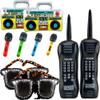 Cagemoga 10 Pcs 80s 90s Inflatable Decorations Includes Inflatable Radio Boombox Inflatable Mobile Phone Inflatable Microphone Inflatable EyeGlasses for 80s 90s Hip Hop Theme Party Decorations view 1