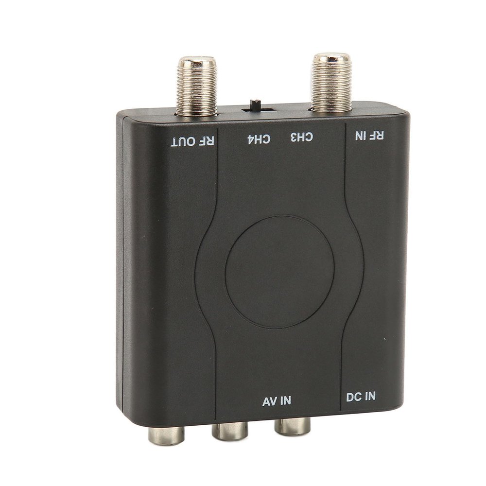 CIMPLE CO RF Modulator -Composite to RF Coax Converter, NTSC Output, PLL VHF Channel, Premium ABS Material, AV Cable Included