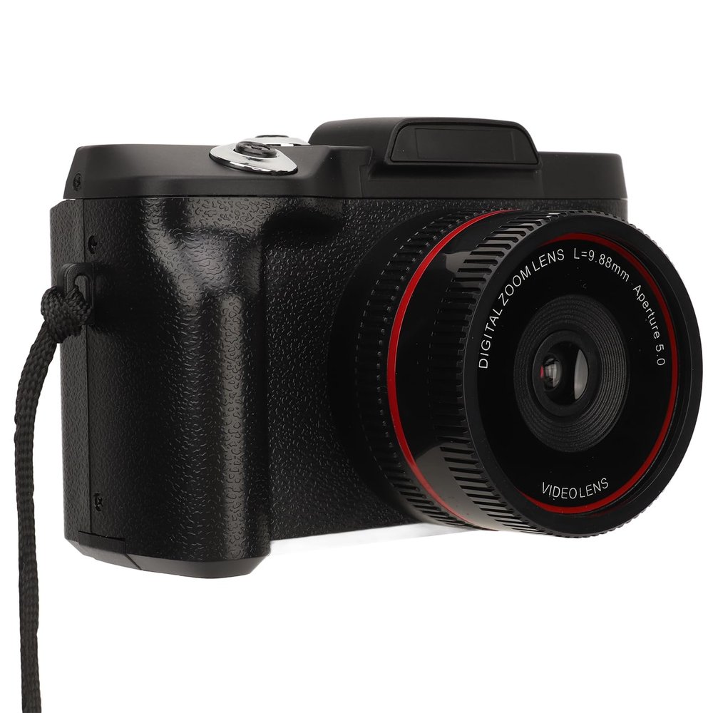 1080P Digital Camera, 16MP Vlogging Camera with 2.4in TFT Flip Screen for Photography and Video, 16X Digital Zoom Compact Camera, 32GB SD Card and 2 Batteries, 1/4 Thread Hole