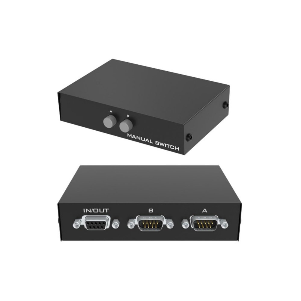 Serial DB9 Pin RS232 Switcher Sharer Splitter 2 in 1 Out 1 in 2 Out Bi Directional Interchange1 Host at a time 2 Computer Host laptops Sharing Monitoring or Hard Disk Recorders