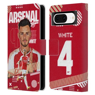 Head Case Designs Officially Licensed Arsenal FC Ben White 2023/24 First Team Leather Wallet Case Compatible with Google Pixel 8