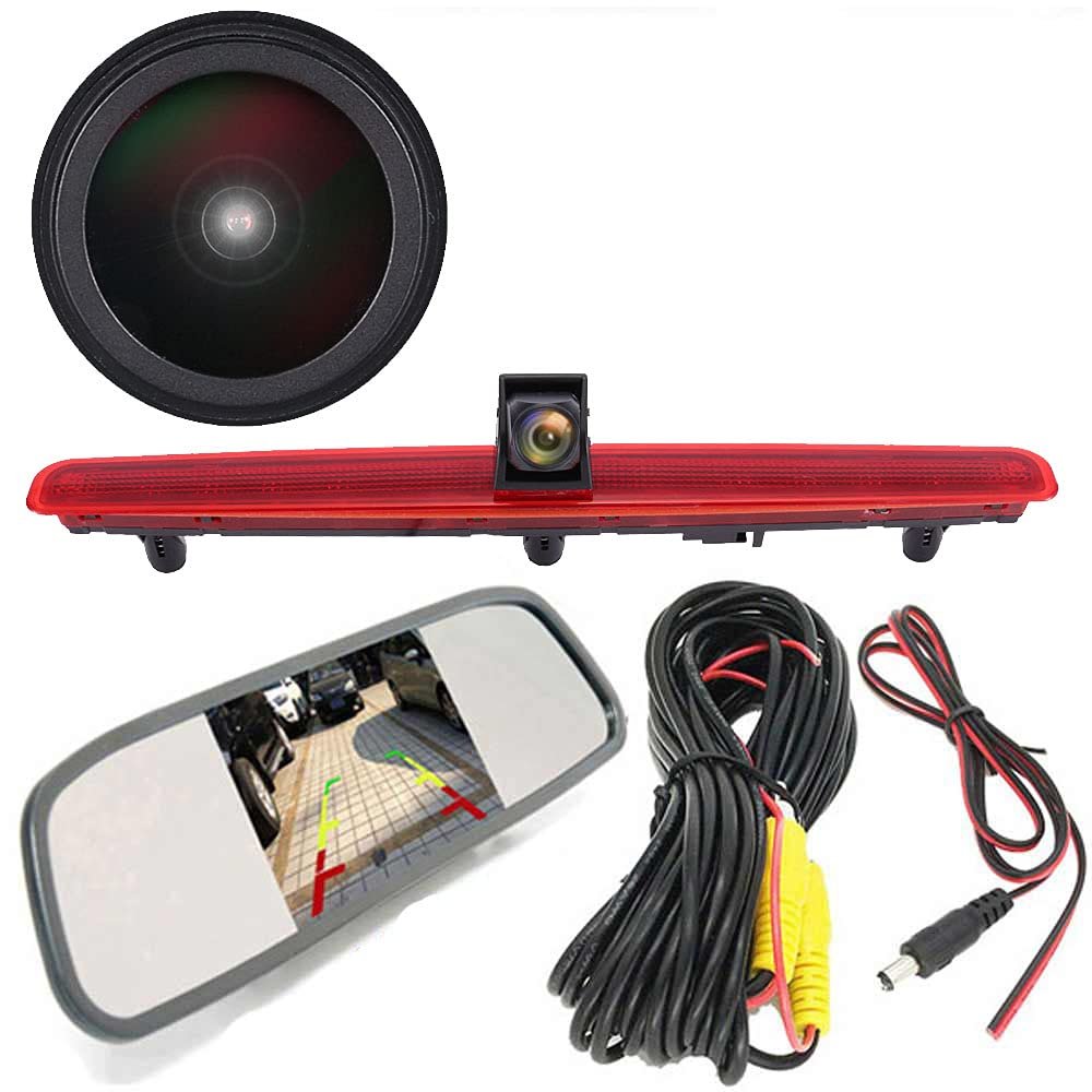 1280 * 720 Pixel Super HD Reversing Camera with Rear-View Mirror Replacement for VW Multivan T5 V 5 Van California 7EF 7EM 7EN 7HF 7HM 7HN/ Caravelle V Bus Kasten 7EB 7EJ 7HB 7HJ 7EA 7EH 7HA 7HH