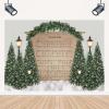 Christmas Tree Photography Backdrop Snow Joy to The World Music Score Decor Prop Child Birthday Portrait Background Winter Snow Scene Xmas Party Decorations Background Photo Studio,7x5feet view 1