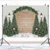 Christmas Tree Photography Backdrop Snow Joy to The World Music Score Decor Prop Child Birthday Portrait Background Winter Snow Scene Xmas Party Decorations Background Photo Studio,7x5feet view 3