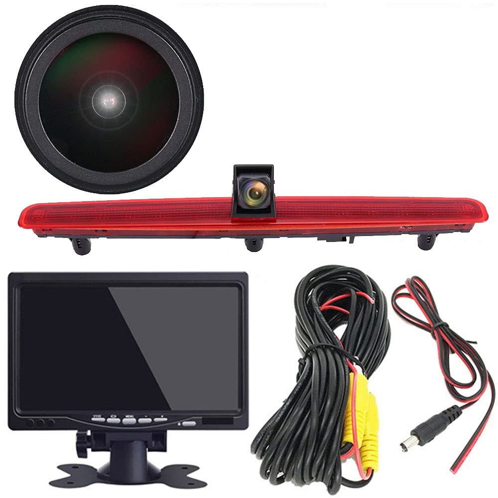 1280 * 720 Pixel Super HD Reversing Camera with 7 Inch LCD Monitor Replacement for VW Multivan T5 V 5 Van California 7EF 7EM 7EN 7HF 7HM 7HN/ Caravelle V Bus Kasten 7EB 7EJ 7HB 7HJ 7EA 7EH 7HA 7HH