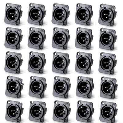 (25 Pack) NEUTRIK NC3MPP Nylon 3-Pin XLR Male Non-Latching D Type Panel Mount