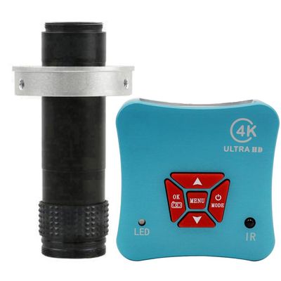 4K HDMI USB Industrial Video Microscope Camera 120X C-Mount Lens For Phone Tablet PC PCB