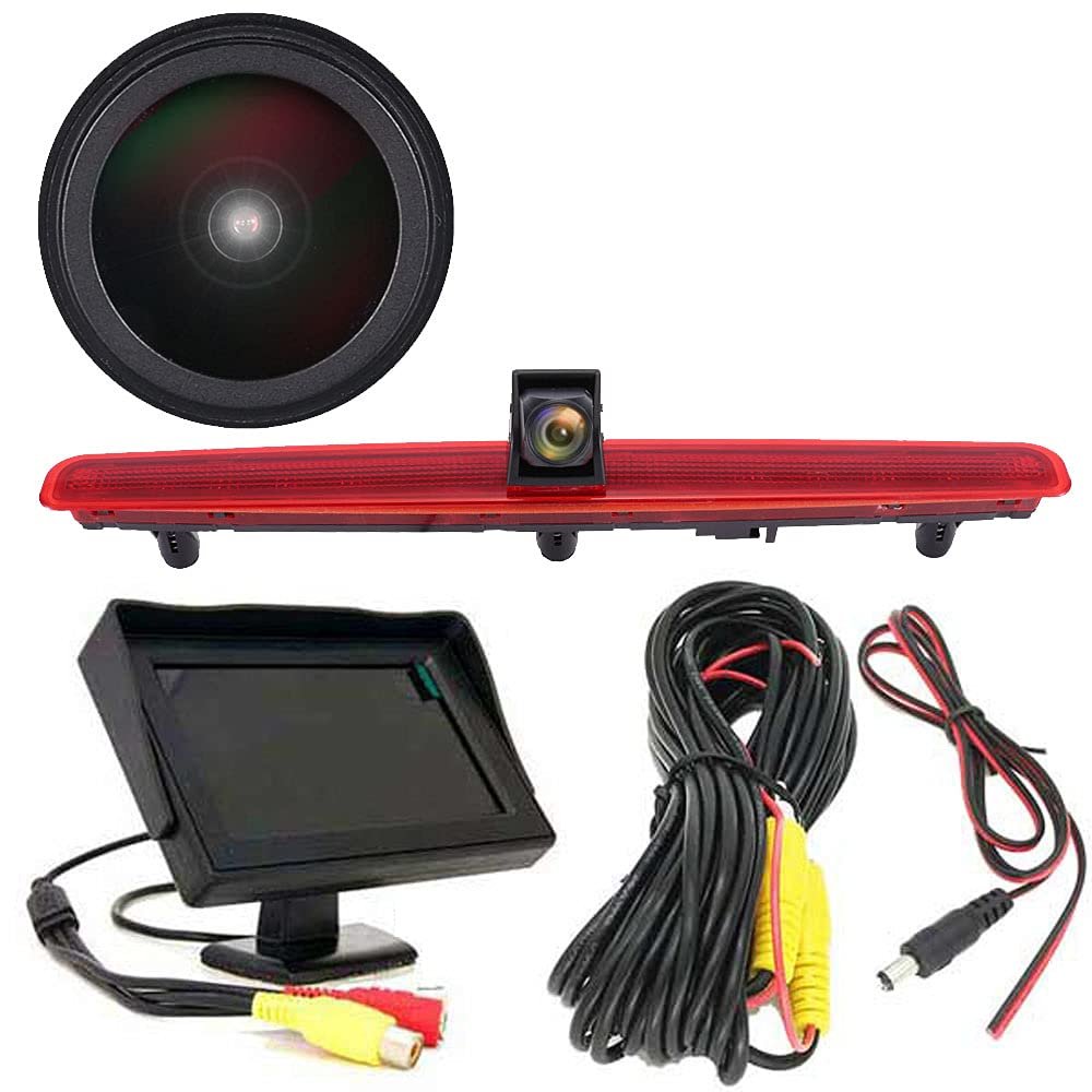 1280 * 720 Pixel Super HD Reversing Camera with 4.3 Inch LCD Monitor Replacement for VW Multivan T5 V 5 Van California 7EF 7EM 7EN 7HF 7HM 7HN/ Caravelle V Bus Kasten 7EB 7EJ 7HB 7HJ 7EA 7EH 7HA 7HH