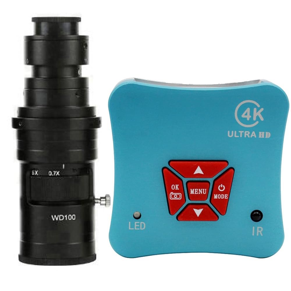 4K HDMI USB Industrial Video Microscope Camera 200X C-Mount Lens For Phone Tablet PC PCB