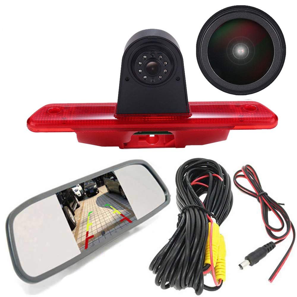 1280 * 720 Pixel Super HD Reversing Camera with Rear-View Mirror Replacement for Fiat Scudo Bus Kasten 270 272/Citroen Jumpy Dispatch Box Kasten VF7/Peugeot Expert Tepee Kasten VF3A VF3U VF3X Furgon