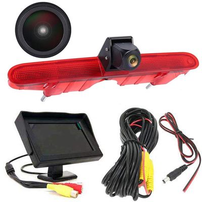 1280 * 720 Pixel Super HD Brake Light Camera with 4.3 Inch LCD Monitor, Reversing Camera Replacement for Fiat E-Doblo 2022/Peugeot Partner 2 II Tepee Rifter/Citroen Berlingo 3 III 4 IV B9 Kasten