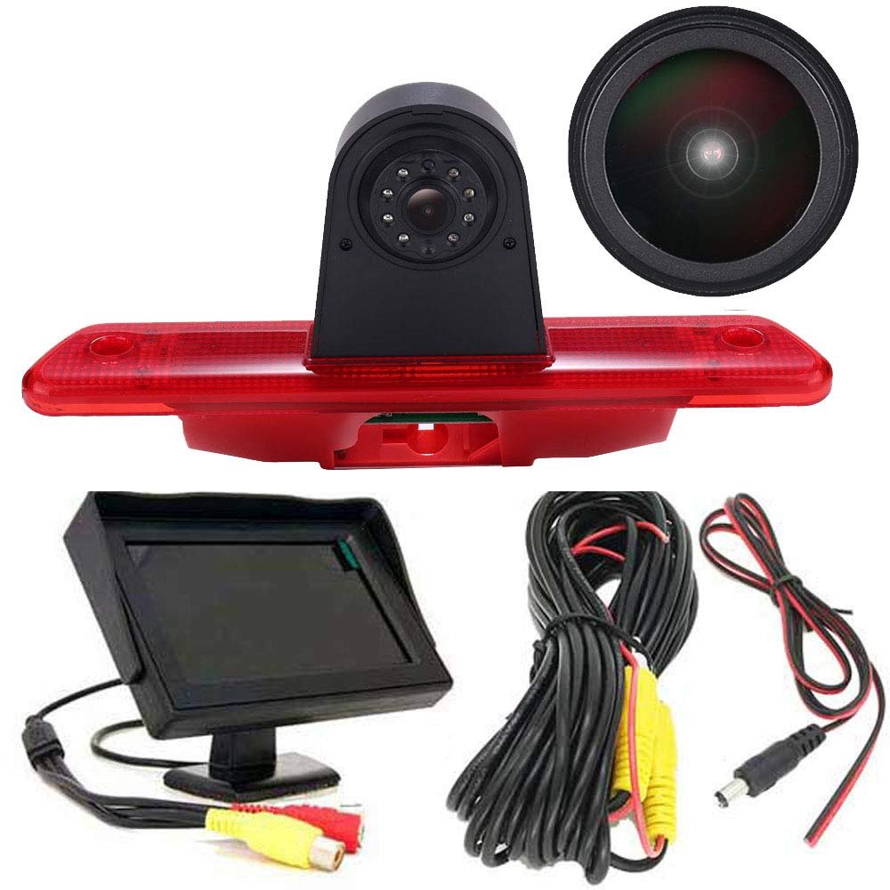 1280 * 720 Pixel Super HD Reversing Camera with 4.3 Inch Monitor Replacement for Fiat Scudo Bus Kasten 270 272/Citroen Jumpy Dispatch Box Kasten VF7/Peugeot Expert Tepee Kasten VF3A VF3U VF3X Furgon
