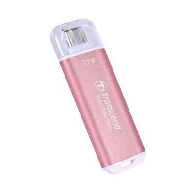 Transcend ESD300 2TB External SSD, Up to 1,050MB/s, Type C USB Drive for iPhone17,16,15, iPad&Mac/Pixel10/Tesla/Steam Deck/ROG Ally/MSI Claw/Android/PS5, Smart TV, USB 3.2 Gen2 Portable SSD- Pink