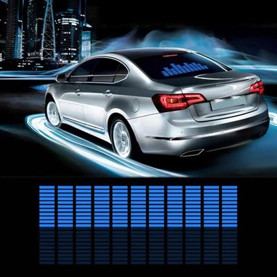 AMZSTAR Sound Music Activates Car Sticker Equalizer Illuminates LED Rhythm Light Flashes (Blue, 90x25cm)