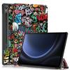 Gylint Case for Samsung Galaxy Tab S10+ Plus/ S9 FE+ / S9+ Plus 12.4 inch with S Pen Holder, Folding Folio Ultra-Thin Lightweight Tri-Fold Stand Cover with Auto Wake/Sleep Graffiti view 1