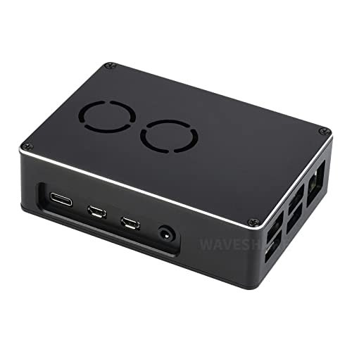 Dual Fan Case Compatible with Raspberry Pi 4 Dull-Polish Surface Sleek Chamfer Design with Dual Cooling Fan