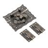 ELICNA 2pcs Furniture Decorative Cabinet Hinge Hardware Accessories +1pc Antique Bronze Jewelry Wooden Box Latch Hasp Clasp. view 4