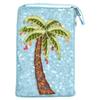 Holiday Palm Tree Beaded Crossbody Bag, Blue Multi-Colored Christmas Phone Purse with Club Style Charm view 1