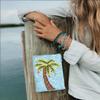 Holiday Palm Tree Beaded Crossbody Bag, Blue Multi-Colored Christmas Phone Purse with Club Style Charm view 4