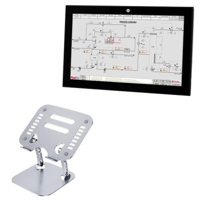 BoxWave Stand and Mount Compatible With Allen Bradley VersaView 6300M (17 in) [4:3 Aspect Ratio] - Executive VersaView Laptop Stand, Ergonomic Adjustable Viewing Angle Metallic Riser - Metallic Silver