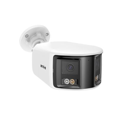 ANNKE 4K PoE Security Camera System, Dual Lens Outdoor IP Camera, 180 Viewing Angle, AI Human Vehicle Detection, Color Night Vision, Two Way Talk, Up to 512GB TF Card