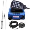 KT-8900 Mic Mini Car Mobiel Radio VHF/UHF Dual Band 25 Watts 200CH Transceiver Receiver Dual Standby Long Range Blue with 770R Antenna and Magnetic view 1