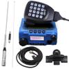 KT-8900 Mic Mini Car Mobiel Radio VHF/UHF Dual Band 25 Watts 200CH Transceiver Receiver Dual Standby Long Range Blue with 770R Antenna Cable and Clip view 1