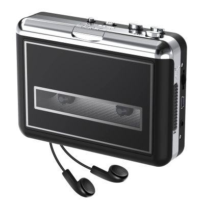 Cassette Player - Compact Tape Player Portable Recorder with Earphone-Convert Audio Music Cassette to MP3 Digital, Compatible with Laptop/PC/MAC- for Entertainment, Travel, Light Sports(Black)