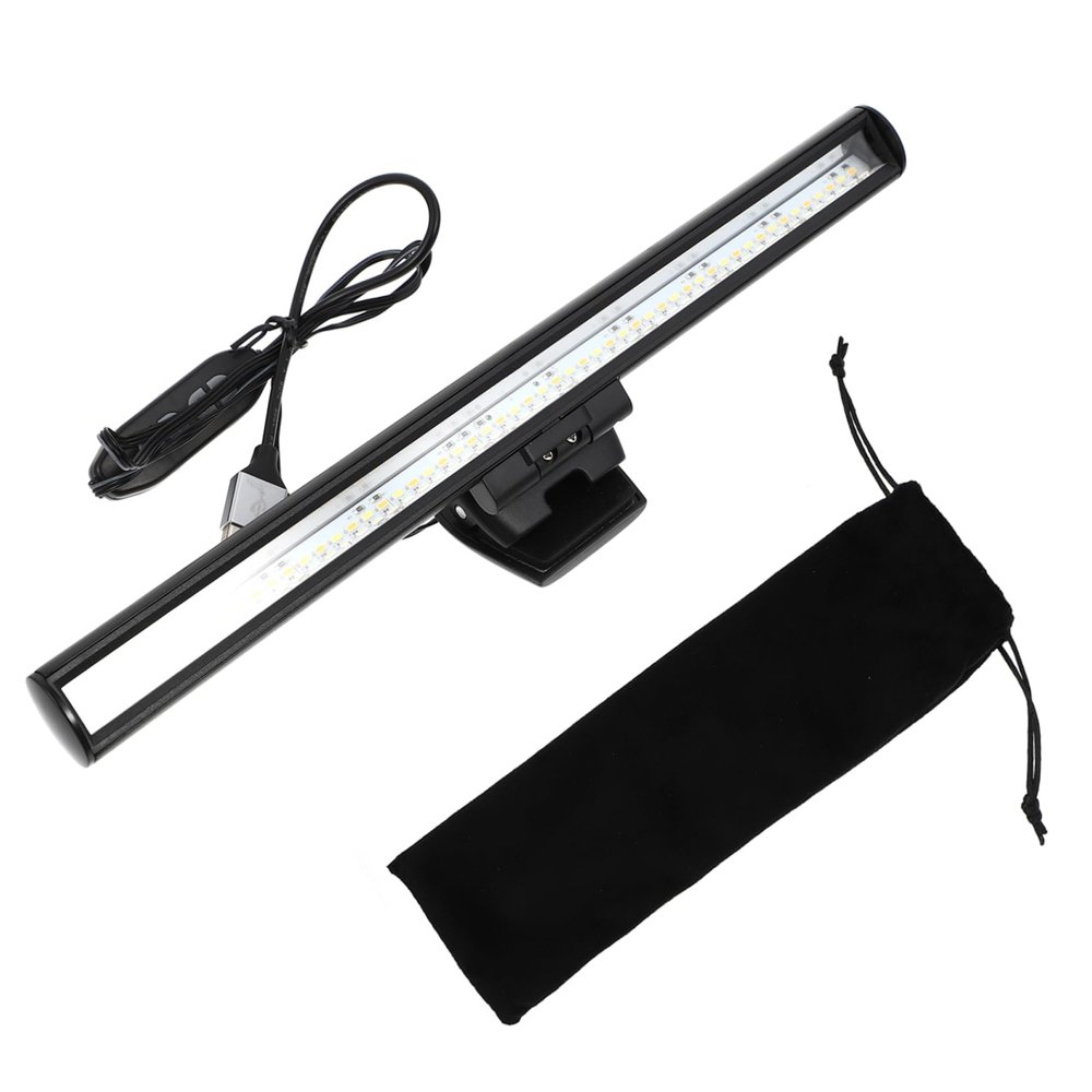 COOLHIYA Led Computer Monitor Light Clip Dimmable USB Powered Lamp for Office Bedroom and Study Space-Saving Lighting for Eye Care and Convenience