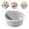 Homoyoyo 1set Plastic Wash Basin Non- Washboard for Hand Washing Clothes Laundry Tub for Household Use Compact Grey Design for Easy Carrying view 3