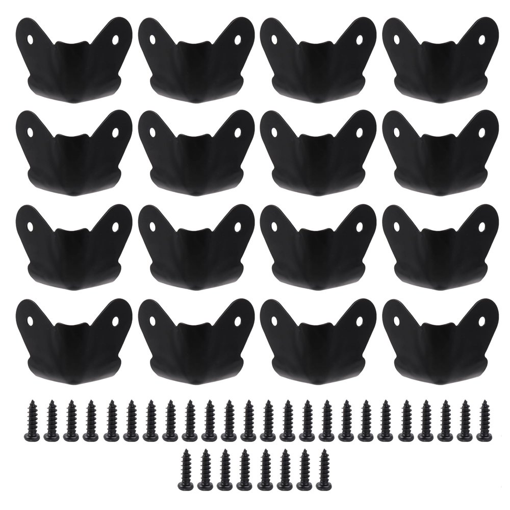 BQLZR 1.06" Speaker Cabinets Corners 1.57" Black for Home Audio Amplifier Pack of 16