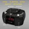 HANNLOMAX HX-334CD CD Player with PLL AM/FM Radio, Digital Clock with Dual Alarm, Red LED Display, Aux-in, AC Operation only. (Black) view 3