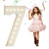 eufony 4FT Marquee Numbers, Large Light Up Numbers 7 for 7th 17th 70th Birthday Party Decorations, Giant Light Up Number for Anniversary Decor, 4 Feet Mosaic Number 7 with LED Lights DIY Kit view 1