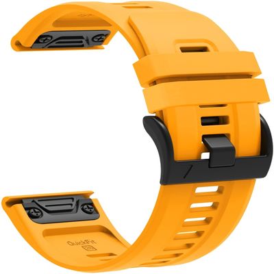 Chainfo compatible with Garmin Descent mk2 / Fenix 6X PRO/Fenix 5X Plus / 6X Sapphire/Fenix 7X Pro Watch Band, Waterproof Soft Silicone Replacement Strap for All Seasons NO231011 (Yellow)