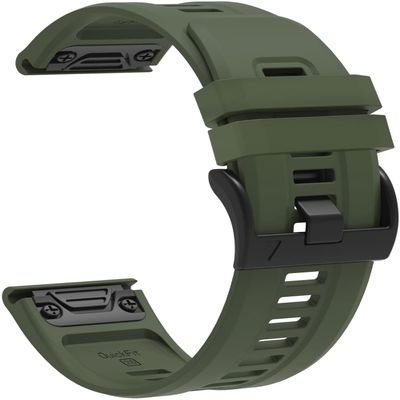 Chainfo compatible with Garmin Descent mk2 / Fenix 6X PRO/Fenix 5X Plus / 6X Sapphire/Fenix 7X Pro Watch Band, Waterproof Soft Silicone Replacement Strap for All Seasons NO231011 (Army Green)