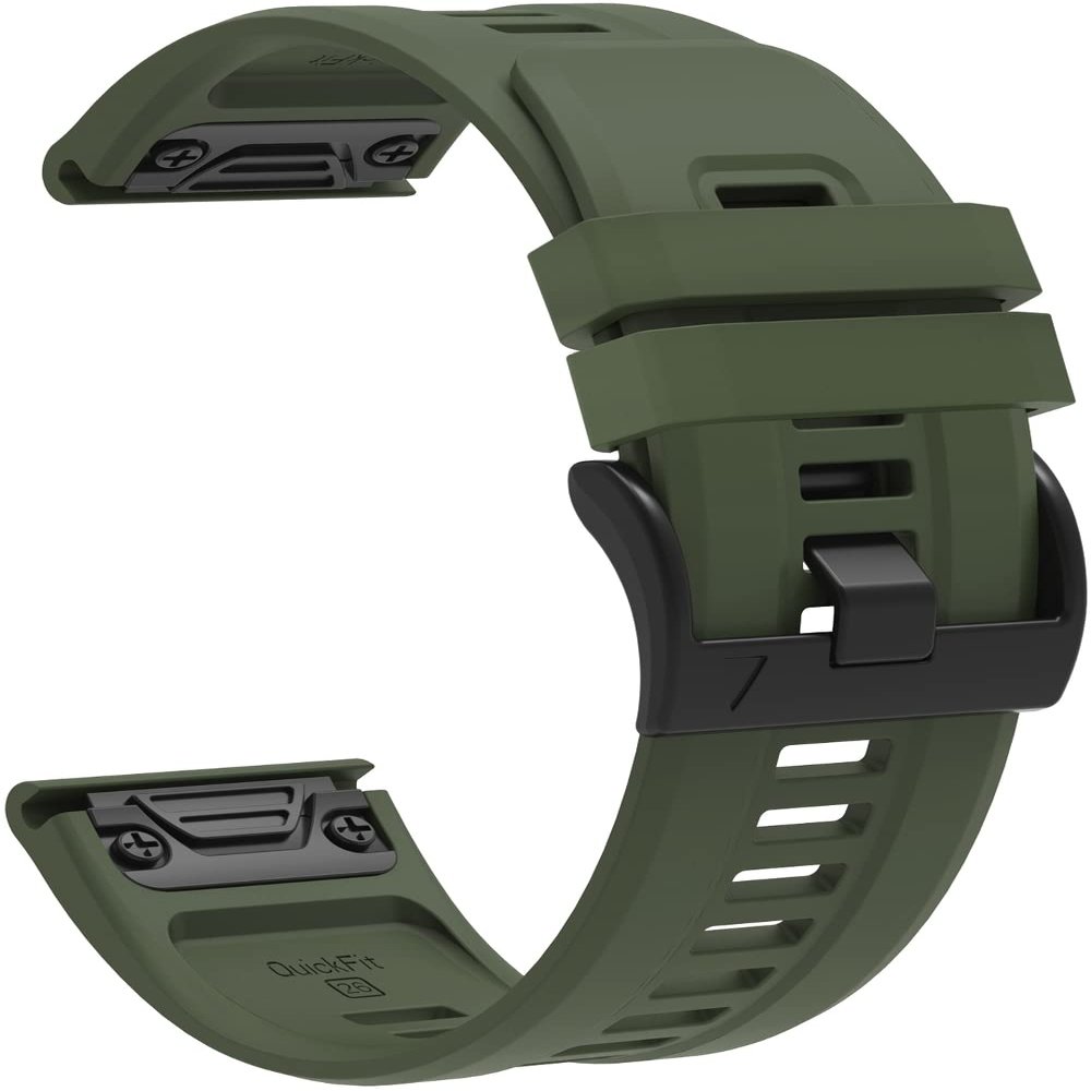 Chainfo compatible with Garmin Descent mk2 / Fenix 6X PRO/Fenix 5X Plus / 6X Sapphire/Fenix 7X Pro Watch Band, Waterproof Soft Silicone Replacement Strap for All Seasons NO231011 (Army Green)