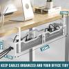 Under Desk Cable Management Tray White, Litwaro Cable Management Under Desk No Drill, 25'' Cable Tray with Clamp for Wire Management, Cord Organizer for Office, Home - No Damage to Table view 4
