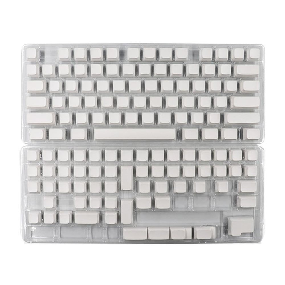 134PCS Stylish White Blank Keycaps XDA Height PBT DyeSub Personalized Keycap Set for Mechanical Keyboard PBT Keycaps Minimalistic Keycaps White Keycaps Replacement Keycaps 134PCS Stylish