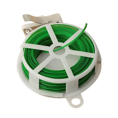 Uonlytech 1pc Garden Metal Cable Tie with Built Cutter Multi-purpose Steel Wire Seal Tape for Securing Plants Vines and Cables for Lawn Park and Gardening Use Green