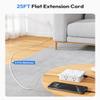 NTONPOWER 3 Prong Extension Cord 25 FT, Flat Plug with 8 Widely Outlets 3 USB Ports (1 USB C), 1080J Long Surge Protector Power Strip, Wall Mountable, Desk Charging Station, White, WideCube view 2