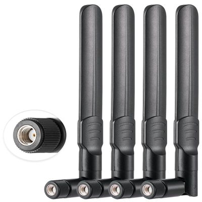 POBADY 4PCS 4G LTE Antenna 3dBi External RP-SMA Male Antenna Compatible with 4G LTE Wireless CPE Router Hotspot Cellular Gateway Router Modem