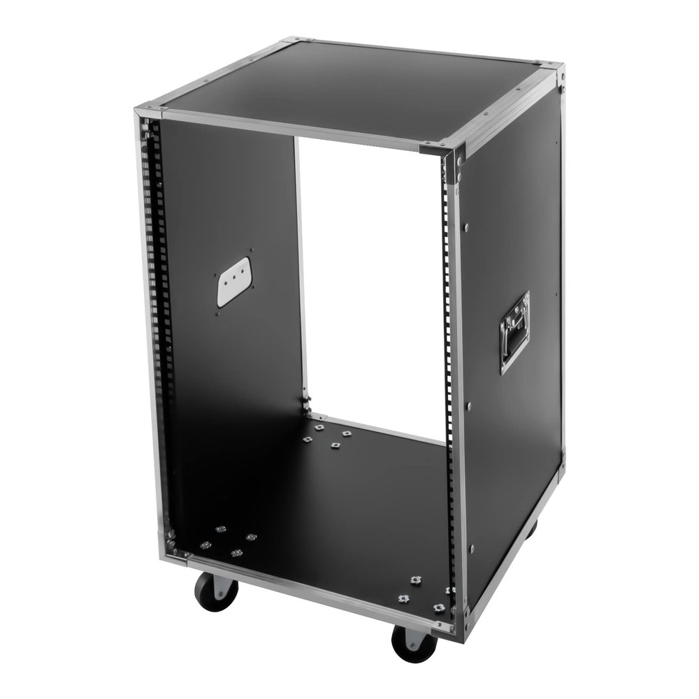 16U Aluminum Alloy Network Rack Server Cabinet, Rolling Equipment Enclosure for Home Office Studio, Removable Large Capacity, Black, Secures IT & Audio Gear for Professionals