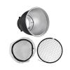 Andoer 7 Inch Bowens Mount Beauty Dish Standar Reflector Diffuser Lamp Shade Dish with 60Honeycomb Grid & Diffuser Sock for Bowens Mount Studio Strobe Flash Light Speedlite view 3