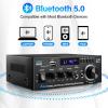 AK45 Home Audio Power Amplifier with Bluetooth, 100Wx2 Audio Stereo Receiver, Home Amplifiers w/FM Radio USB, AUX, RCA, SD for Home Theater Speakers Audio Stereo, Studio view 3