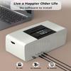 iGuerburn Simple Music Player for Dementia Elderly Seniors Easy MP3 Player as Alzheimers Dementia Visually Impaired Patients Product Gift One-Touch Controls ON/Off Retro Music Box (White-Gray) view 3