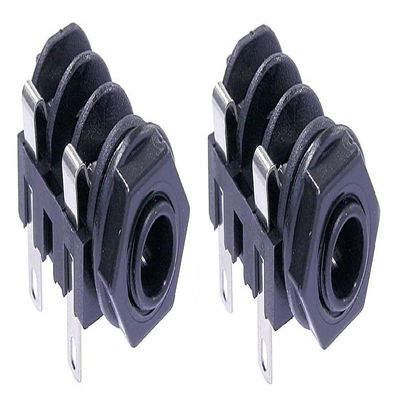 (2 Pack) Neutrik NMJ2HF-S 1/4" Panel Mount Mono Jack, Non-Switched, Solder Tabs