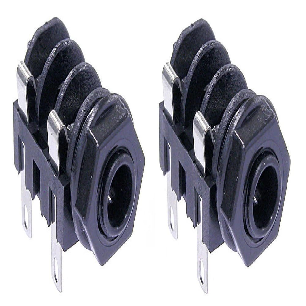 (2 Pack) Neutrik NMJ2HF-S 1/4" Panel Mount Mono Jack, Non-Switched, Solder Tabs